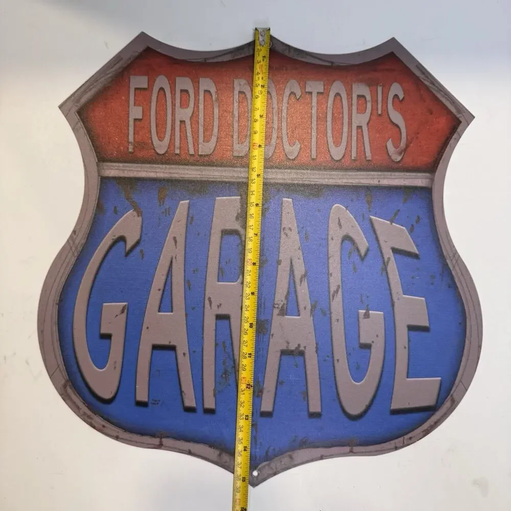 Ford Doctor's Garage Shield Shaped Sign Tin Sign Shop for Man Cave Garage Shop